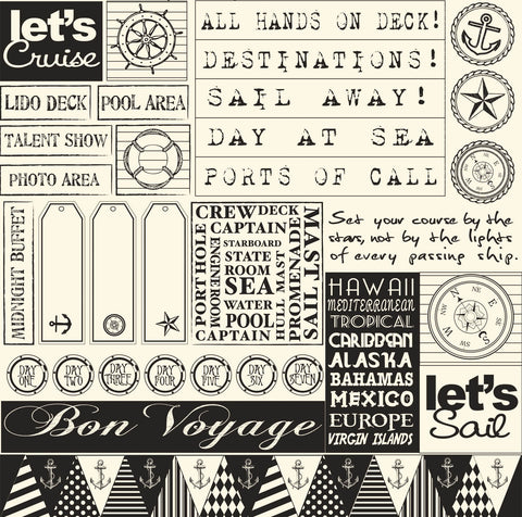Nautical: Sail Away Sampler on Ivory Paper
