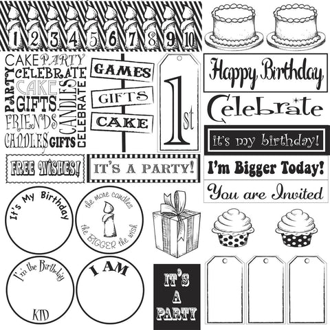 Happy Birthday Sampler on White