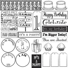Happy Birthday Sampler on White