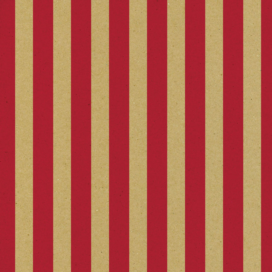 Red and Kraft Big Stripe Paper