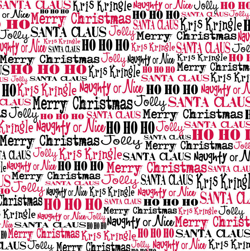Christmas: St. Nick Words on White