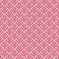 Red and Ivory Damask Paper