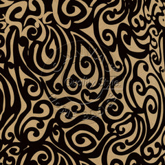 Black & Kraft Swirls Paper