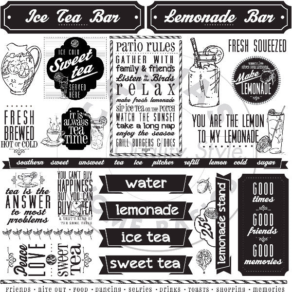 Mixology: Lemonade and Sweet Ice Tea Sayings Paper