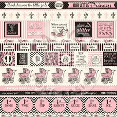 Baby Girl: It's A Girl Stripe on Ivory Paper