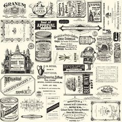 Beans and Bags: Coffee and Tea Labels on Ivory Paper