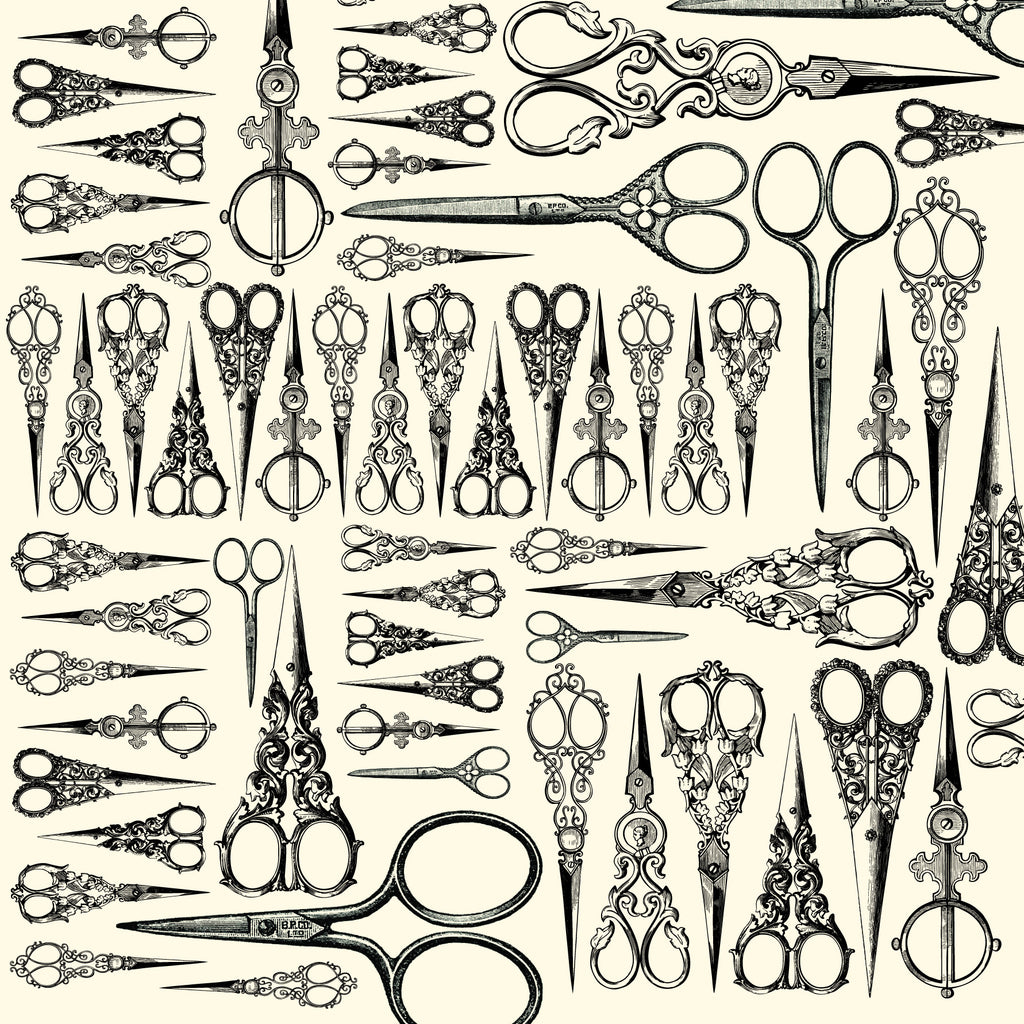 Heirloom Collection:  Scissors on Ivory Paper