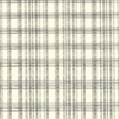 Black and Ivory Plaid Paper