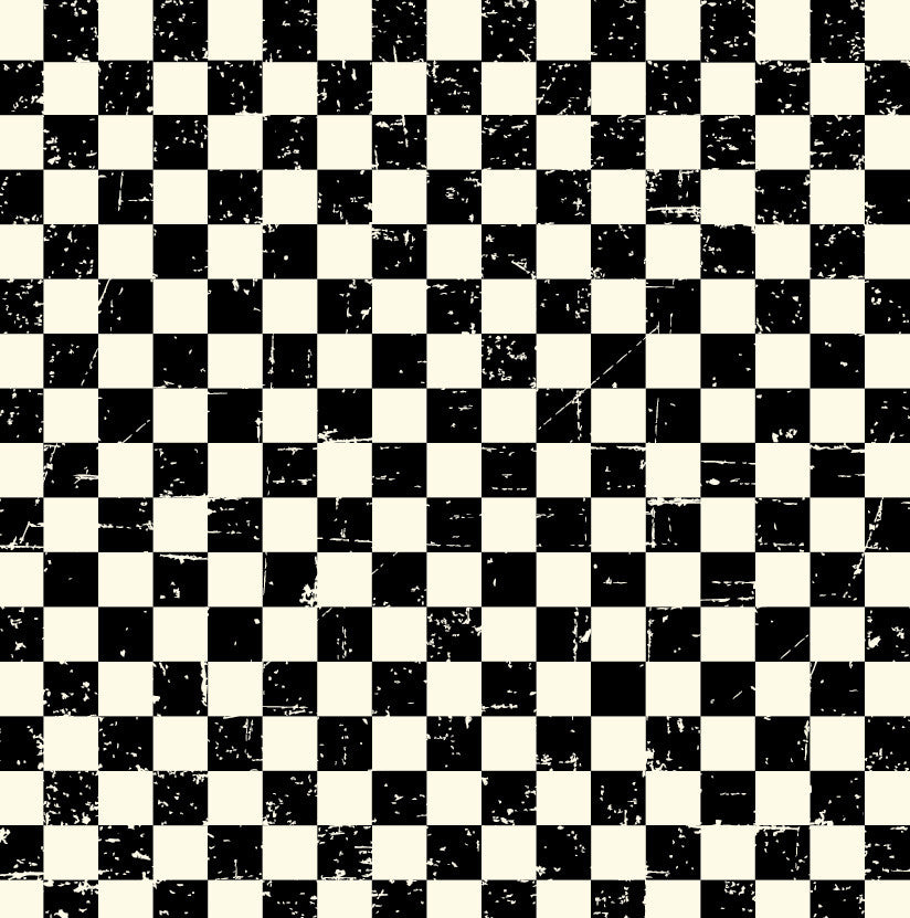 Grunge Check Ivory and Black Paper