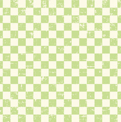 Grunge Check Ivory and Green Paper