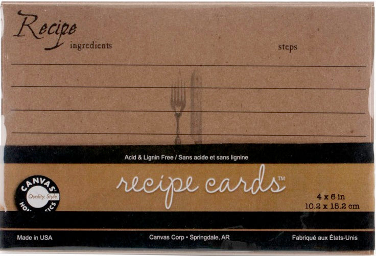 Black and Kraft Recipe Card Paper