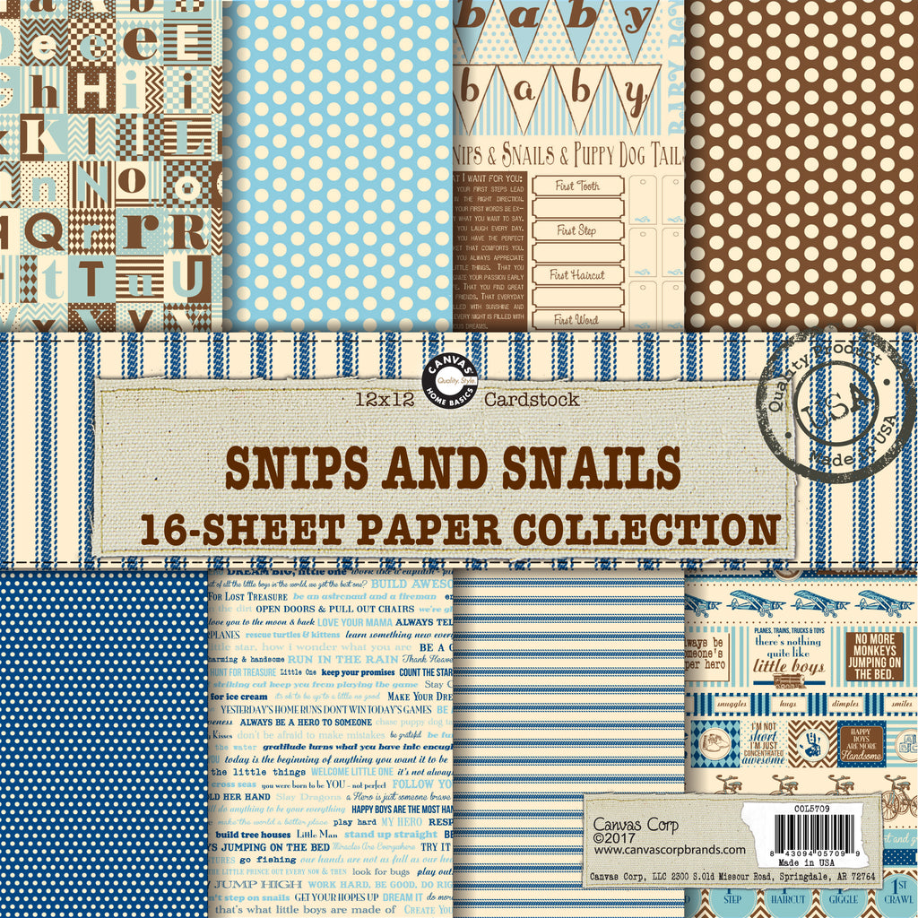 Canvas Corp Snips and Snails (Baby Boy) Paper Collection
