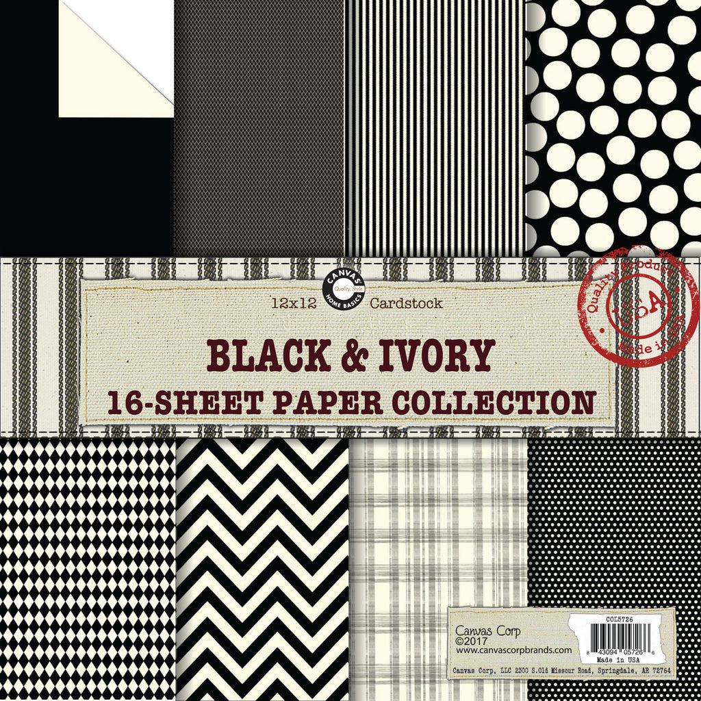 Canvas Corp Black and Ivory Paper Collection – 1320LLC