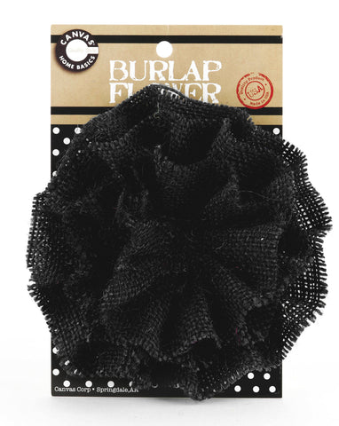 Burlap Flower - Black