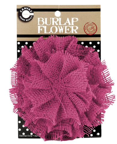 Burlap Flower - Hot Pink