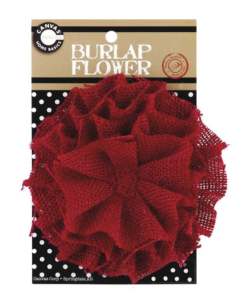 Burlap Flower - Red