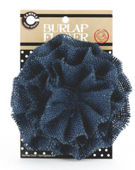 Burlap Flower - Dark Blue