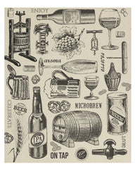 Fabric Panel - Vino and Ale 13x17