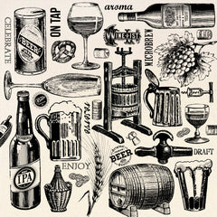 Printed Canvas Sheet - Vino & Ale