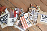 Rust and Ivory French Linen Stripe Paper