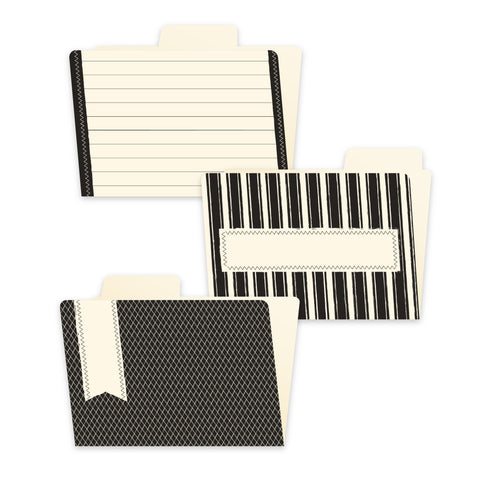 4x6 File Folders - Black and Ivory