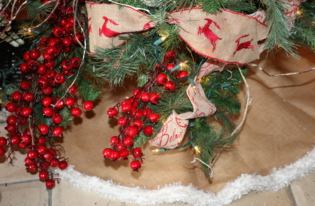Christmas Tree Skirt - Burlap