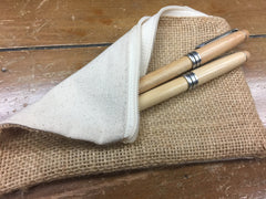 Canvas Bag - Burlap and Canvas Zipper Tote 5.5"x7.5"