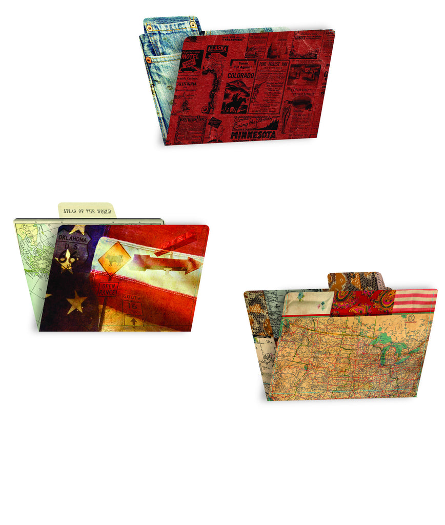 7gypsies 4x6 Printed File Folders - American Vintage (6 Pieces)