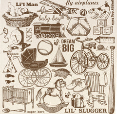 12x12 Printed Canvas Sheet - Snips and Snails