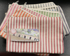 Canvas Bag - Ticking Zipper Tote 5.5"x7"