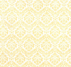 Handmade Paper - Flocked Ivory Damask