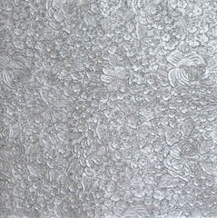 Handmade Paper - Embossed Floral Pewter