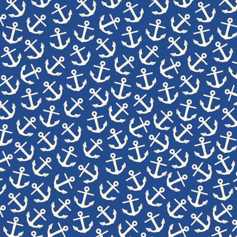 Nautical: Navy and Ivory Anchor Paper