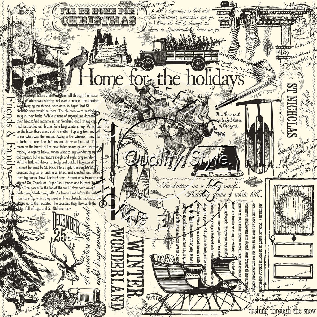 Farmhouse Christmas on Ivory Paper
