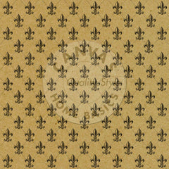 Black & Kraft Fleur De Lis Paper
