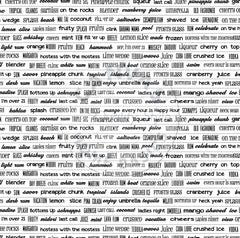 Mixology: Mixology Words on White Paper
