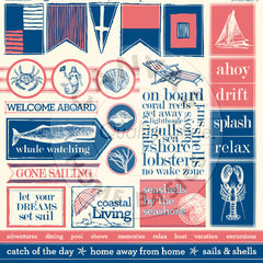 Nautical: Sails and Shells Sampler on Ivory Paper