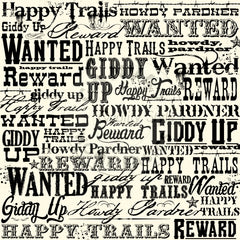 Boots and Saddle Words on Ivory Paper
