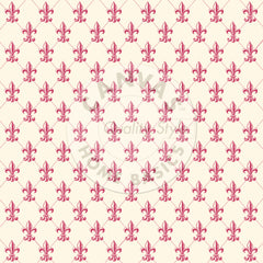 Red and Ivory Fleur De Lis Paper