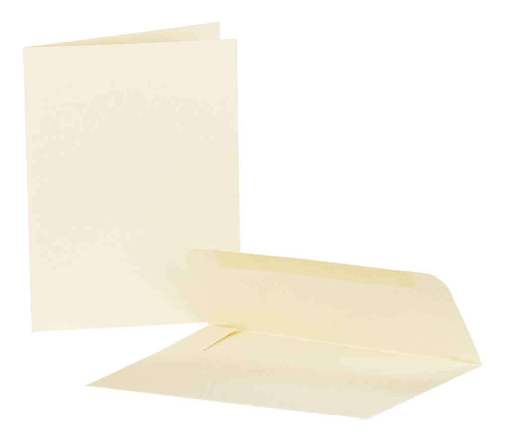 Ivory Blank Heavy Duty Note Cards and Envelopes - Cardstock Weight