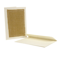 Greeting Cards Ivory with Burlap (4 count)