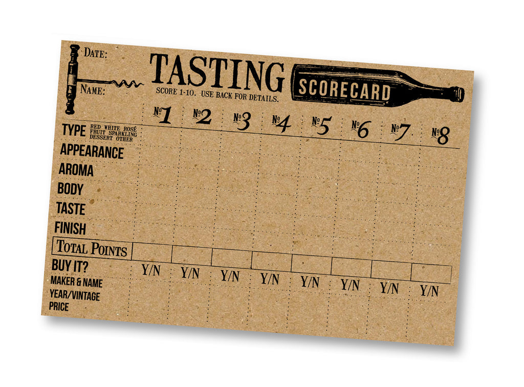 Wine Tasting Cards - Kraft