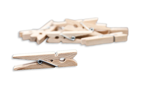 100 Pk 1 Mini Clothespins Mixed Colors Wooden Clips Craft Clothes