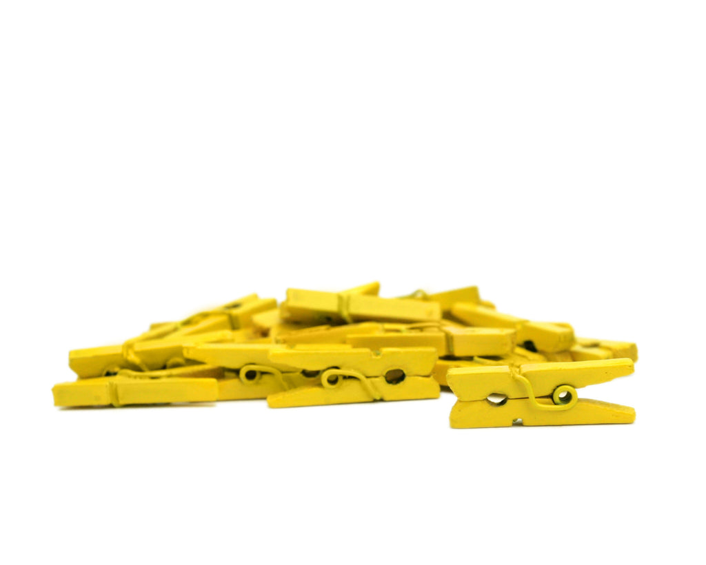 Mini Clothespins- Yellow (25 pieces)