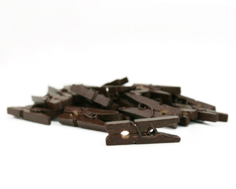 Mini Clothespins- Chocolate (25 pieces)