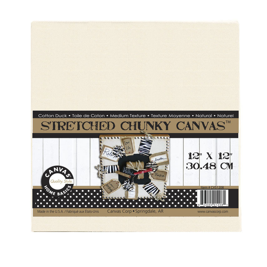 Stretched Natural Canvas - 12 x 12 Chunky