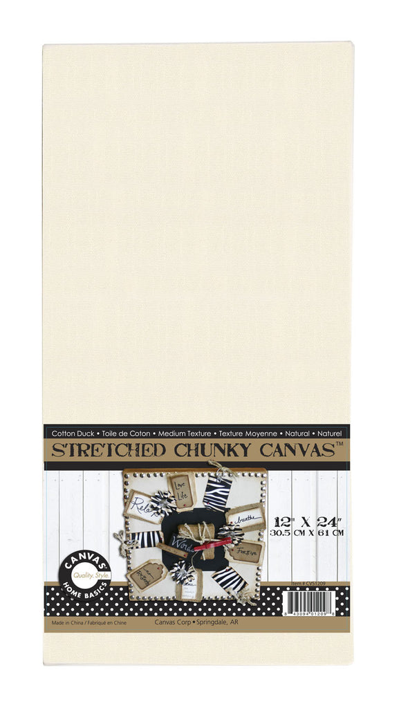 Stretched Natural Canvas - 12 x 24 Chunky