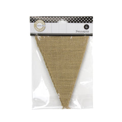 Burlap Pennants - Packaged (6 pieces)