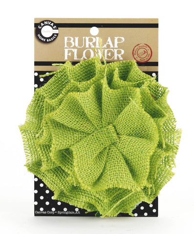 Burlap Flower- Lime Green