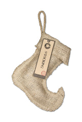 Christmas Stocking Burlap - Small Elf  8.25" x 9"